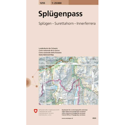 Splügenpass 1255 carta 1:25000