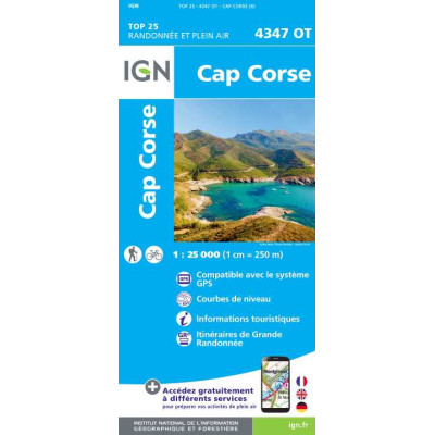 Cap Corse 4347OT Ign 1:25 000